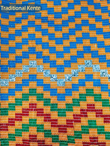 Tissu ethnique durable pour la mode patrimoniale et les vêtements traditionnels Largeur 51 Tissu en coton jacquard Kente 270 GSM - Product Image 3