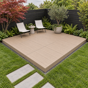 WPC Patio <b>Deck</b> Panels with Retractable Connecting Hooks 3.28 x 3.28 ft for Residential Gardens Surrounding a Garden Pool - Product Image 5