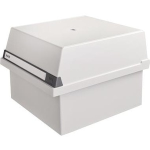HAN DIN A4 Landscape Card Index <b>Box</b> 1,300 Cards Capacity 36.5 X 24.2 X 33 cm <b>Polystyrene</b> Light Grey with 2 Support Plates - Product Image 1