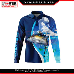 Polo de pêche UV imprimé de logo personnalisé de haute qualité vêtements de sport de grande taille chemises de pêche à manches longues en polyester - Product Image 5