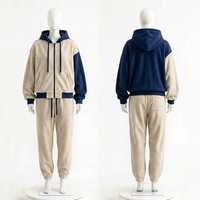Ensemble de survêtement unisexe à capuche avec blocs de couleur, sweat-shirt en molleton long et pantalon de jogging Trackstar OEM Private Label