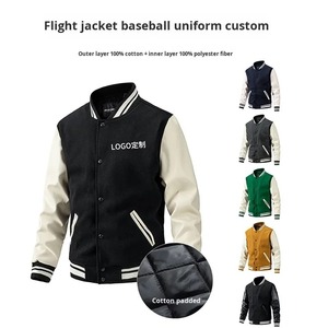 Blouson universitaire homme de haute qualité, broderie personnalisée, vente en gros OEM, en toile, broderie frontale, unisexe, grandes tailles, long - Product Image 4