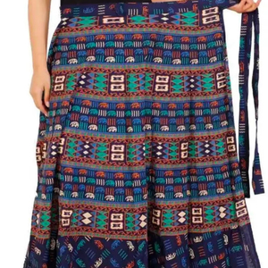 Jaipuri กระโปรงยาวเอวยางยืดสำหรับผู้หญิง, กระโปรงแม็กซี่ทรงเอกระโปรงยาวปักลายสไตล์ลำลอง - Product Image 1