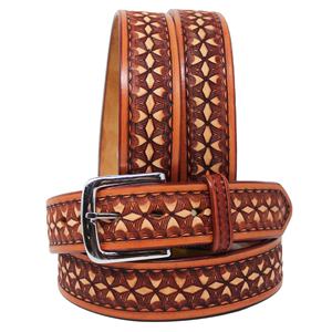 Ceinture de cowboy occidental en cuir de vachette avec boucle en métal en alliage sur mesure OEM avec conception usinée à la main-Meilleur prix de gros - Product Image 2