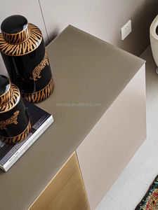 <strong>Modern</strong> <strong>Grey</strong> Gloss Golden Buffet <strong>Sideboard</strong> Cabinet Dining Room Furniture Home Living Room Luxury Marble Top <strong>Sideboard</strong> - Product Image 4