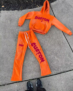 Conjuntos Deportivos de Invierno para Hombre con Estampado de Logotipo, Pantalones Acampanados y Sudaderas con Capucha, Trajes Deportivos de Dos Piezas, Servicio OEM - Product Image 5