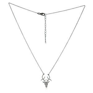Collar con Colgante de Plata 925 con Asta de Ciervo y Diamantes Genuinos, Joyería Fina al por Mayor, Joyería Animal Hecha a Mano - Product Image 6