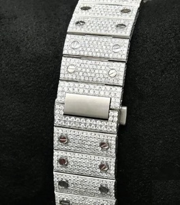 Reloj de cuarzo de lujo para hombre con diamante de moissanita cuadrado VVS1 piedras cortadas movimiento automático marca suiza joyería de estilo Hip Hop - Product Image 2