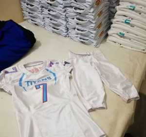 Uniformes de football américain personnalisés de haute qualité pour adultes, collège, 7 contre 7, maillots de flag, respirants, 100% polyester, maille, grande taille - Product Image 6