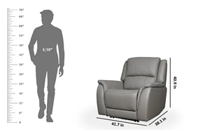 Italian Collection Tufted Half Leather Power Motion <b>Recliner</b> Chair for Apartment or Villa - Product Image 6