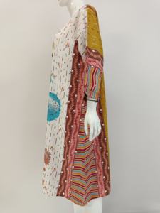 Daster confortable à manches 3/4 sous le genou avec taille élastique chemises de nuit d'été douces pour un usage quotidien - Product Image 4