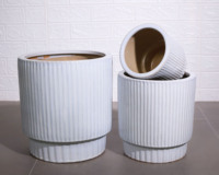 Pot Bunga Modern Beton Putih Art-home Ceramics Vietnam dalam 3 Ukuran Tanpa Lapisan untuk Penanaman di Rumah, Taman, Hotel & Kantor