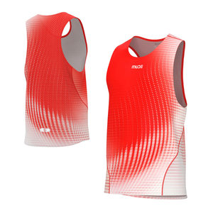 Singlet de course professionnel pour homme DAWN Rouge - Tricoté 100% polyester avec impression par sublimation - Product Image 5