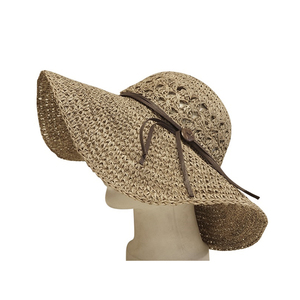 หมวกฟล็อปปี้ดิสก์หญ้าทะเลกว้างและนุ่มเป็นมิตรต่อสิ่งแวดล้อมทำด้วยมือสำหรับวันฤดูร้อนธรรมชาติแบบลำลองและเหมาะสำหรับการเดินทาง-เวียดนามขายส่ง - Product Image 2