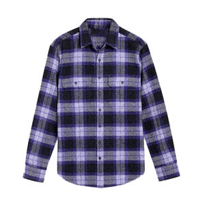 Camisa de Franela para Hombre, a Cuadros, 100% Algodón, Manga Larga, Casual, Cómoda, de Alta Calidad, al por Mayor, OEM ODM - Product Image 5