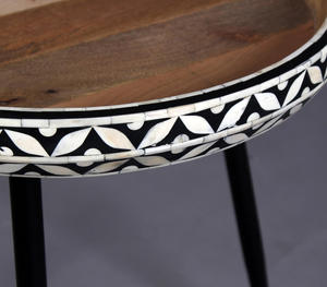 Nouvelle table basse en bois massif écologique avec incrustation d'os Console meubles artisanaux en résine pour la maison hôtel salon décor - Product Image 3