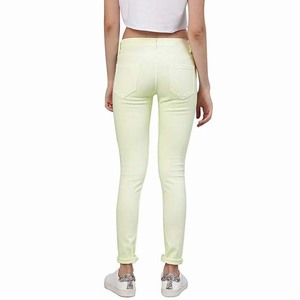 Light Color Solid Custom Women Stretch Jeans Mid <b>Waist</b> Pants Slim Fit <b>Top</b> Quality With Pocket Drawstring Cotton Woman Denim Jean - Product Image 2