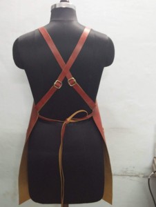 100% Genuine <b>Leather</b> Natural Stripes <b>Aprons</b> Full Length Adjustable Pure <b>Leather</b> <b>Aprons</b> for Cooking Women and Men Use Sustainable - Product Image 2