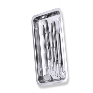 Juego de 3 Bandejas Quirúrgicas y Dentales de Acero Inoxidable con Contenedor para Objetos Punzocortantes para Uso Clínico - Product Image 3