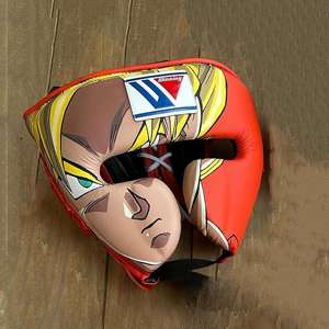 ชุดมวยขายดีรุ่นใหม่ ลายอนิเมะ สีส้ม หนังแท้ ถุงมือชกมวย หมวกกันกระแทก และสนับเข่า สำหรับฝึกซ้อมมวยไทย - Product Image 2