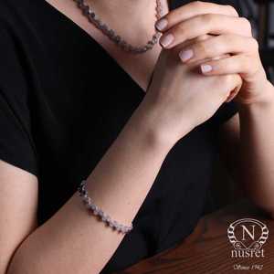 Bracelet en argent sterling 925 avec motif nid d'abeille et sertissage de diamants, élégant bracelet en diamant - Product Image 6