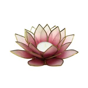 Portavelas de Flor de Loto de Concha Capiz Azul Hecho a Mano, Soporte Votivo de Nácar Natural para Decoración del Hogar, Precio Más Bajo - Product Image 2