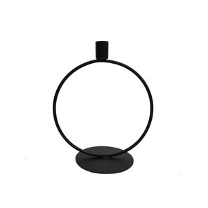 Bougeoir conique en fer au design élégant pour l'éclairage de Noël à la maison Bougeoir décoratif fait main écologique fini noir - Product Image 2