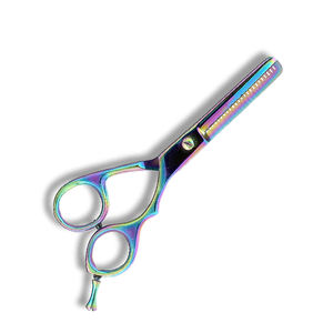 Ciseaux amincissants élégants de cheveux de fantaisie 28 dents ciseaux amincissants de cheveux d'acier inoxydable enduits de titane pour la beauté - Product Image 2