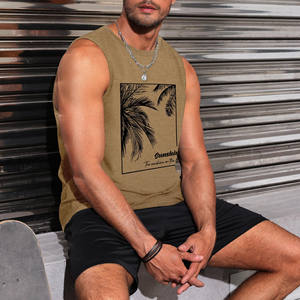 Poids lourd O cou blanc Polyester personnalisé plaine poids lourd débardeur luxe impression personnalisée logo O cou blanc haut surdimensionné hommes - Product Image 4