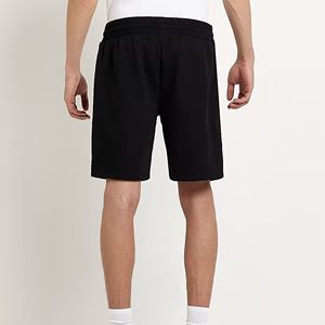 Custom Embroidered Logo 42% Cotton 58% Polyester Side <b>Slip</b> Pockets Elasticated <b>Waist</b> Black Regular Fit Jersey Shorts - Product Image 2