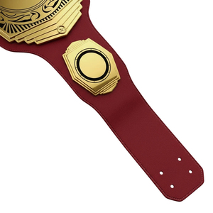 Cinturón de Campeonato Personalizado de Alta Calidad con Logotipo, Correa de Cuero Rojo Granate, Placas de Latón Dorado, Cinturón de Trofeo de Boxeo en Blanco, Venta al por Mayor - Product Image 5