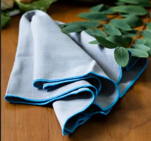 100% recycled cotton kitchen towels Hemp border plain ultra absorbent washable long lasting towel tea kitchen