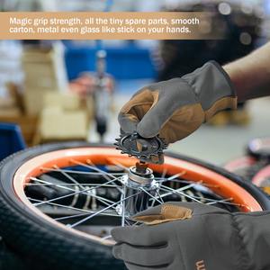 Gants d'hiver unisexes à manches longues légers et chauds tactiles tactiles imperméables à fermeture magnétique en polyester/coton/métallique - Product Image 5