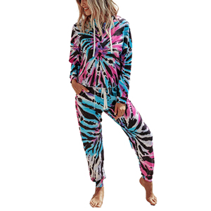 New SeSports Tie Dye Tracksuits for Women Tracksuit Winter Cotton Unisex OEM Customized Tie Dye Acid Wash Sportswear <b>Sets</b> - Product Image 4
