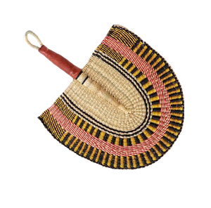 Ventilateur de décoration murale Bolga africain, éventail d'art à main en jonc de mer, éventail à main coloré - Product Image 3