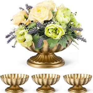 Multipurpose Metal Fruit Bowl Gold Decorative Vegetable Bowl Flower Pot Pedestal Centerpiece for Home and Kitchen - Product Image 3