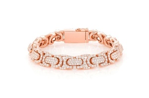 Bracelet Hip Hop en plaqué or pour homme et femme, chaîne cubaine à maillons avec diamant CVD HPHT de luxe cultivé en laboratoire - Product Image 3