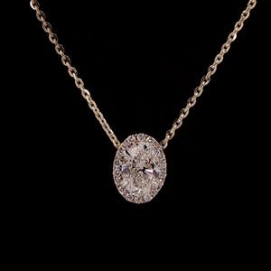 1.21 CT สร้อยคอเพชรรูปไข่ขนาด14K จี้รูปกุหลาบทองน้ำหนักเบาเครื่องประดับสุดหรูสำหรับสวมใส่ในทุกวัน - Product Image 6