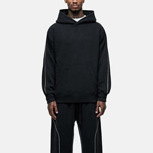 Conjunto Deportivo de Pantalones y Sudadera con Capucha de Diseño Nuevo, Estilo Informal con Ribete Blanco, Ajuste Holgado, Logotipo Personalizado de Alta Calidad - Product Image 5