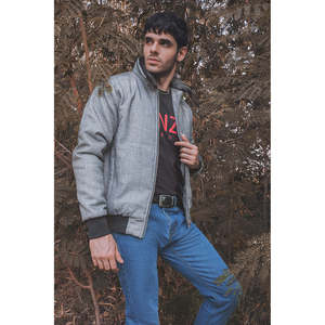 PEAKY Winter Sporty <b>Trucker</b> <b>Jacket</b> Stand Reversible Fur Collar Water Proof Zippered Coated Woolen Patchwork Pattern Street XS - Product Image 1