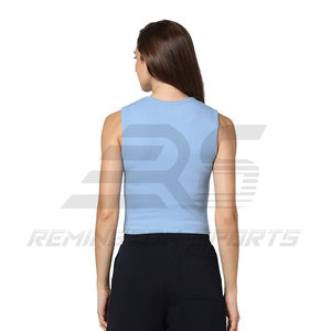 Nueva llegada de las mujeres ropa de gimnasio entrenamiento señoras camiseta sin mangas de alta calidad Yoga deportes Crop Top Fitness OEM personalizado mujeres camiseta sin mangas - Product Image 6