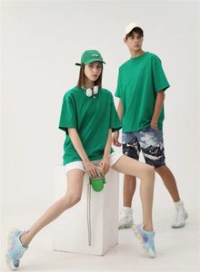 T-shirts personnalisés pour hommes en coton filé à anneaux, couleur unie, manches courtes, en gros - Product Image 6