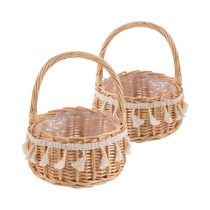 Article chaud!!! Panier de pays vintage vietnamien en rotin tissé à la main panier de pique-nique cadeau oeuf de Pâques avec poignée pour toutes les sorties - Product Image 1