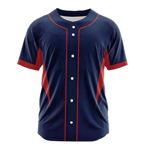 ชุดเบสบอลพิมพ์ลายตามสั่ง ชุดกีฬาทีม 100% โพลีเอสเตอร์ แห้งเร็ว คอวี สินค้ามาใหม่ - Product Image 4