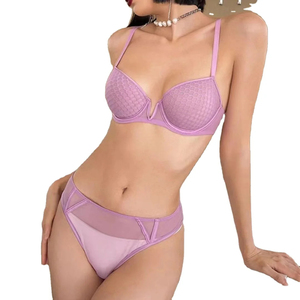 Conjunto de Lencería de Encaje Premium Plus Size para Mujer, Sujetador Sexy con Tirantes Ajustables y Braguita a Juego, Conjunto de Dos Piezas, Venta al por Mayor - Product Image 1