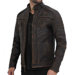 Chaqueta de Cuero de Moda para Hombre, Nueva Llegada, Alta Calidad, Cuello Alto, Estilo Urbano, Transpirable, Secado Rápido, Diseño Personalizado de Invierno - Product Image 2
