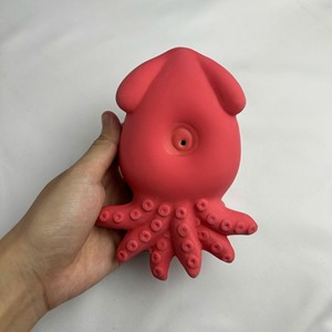 Jouet à mâcher couineur en latex naturel écologique pour chiens, motif pieuvre de dessin animé mignon - Jouet interactif couineur pour chiots en pleine dentition - Product Image 4