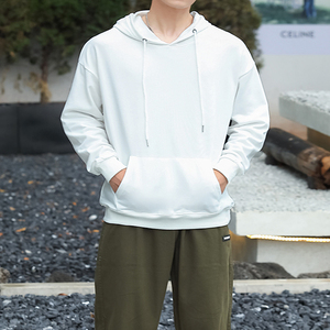 Sweat à capuche homme coton surdimensionné vierge mode Streetwear broderie logo personnalisé haute qualité 350-500gsm tissu tissé polaire - Product Image 2