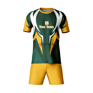 ชุดฟุตบอลผ้าโพลีเอสเตอร์สำหรับผู้ชายชุดยูนิฟอร์มฟุตบอลเสื้อฟุตบอลโลโก้ตามสั่ง - Product Image 1