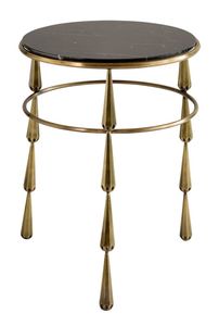 โต๊ะกาแฟโลหะด้านบนหินอ่อนสำหรับแสดงหนังสือหรือนิตยสารอย่างมีสไตล์ในห้องนั่งเล่นแบบเปิดที่ทันสมัย - Product Image 3